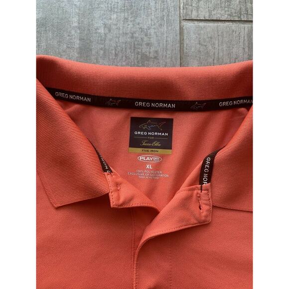 Greg Norman Tasso Elba ProTech Performance Polo Five Iron Coral Crush READ XL - Picture 7 of 11